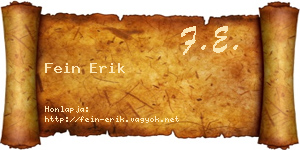 Fein Erik névjegykártya