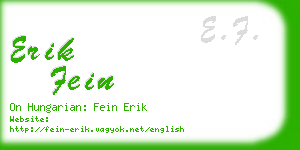 erik fein business card
